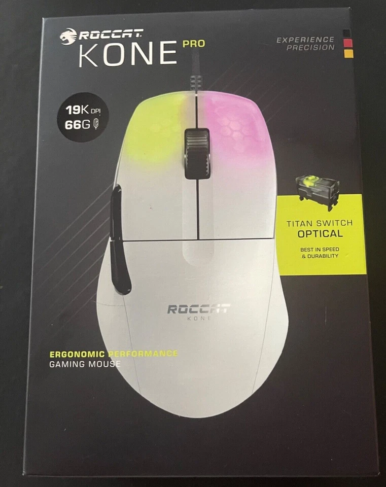 Roccat KONE PRO Gaming Maus Weiß 19000dpi 66g RGBA Beleuctung NEU OVP NEU/OVP - Bild 1 von 1
