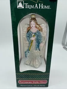 Trim A Tree 7.5” Silver ANGEL European Blown Glass 90s Vintage Christmas - Picture 1 of 17