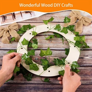 30cm Wooden Wreath Frames Blank Wood Circle Round Wood Ring DIY Garland Craft - Picture 1 of 24