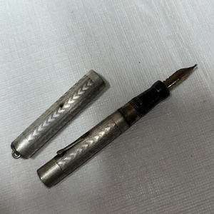 Wahl #2 Pluma Estilográfica Llena de Plata Plumín Dorado Colgante Damas 3.6" - Imagen 1 de 8