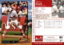 Terry Evans 2006 MultiAd Springfield Cardinals #5 Card *AutographDen*