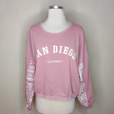 Sea La La Sweatshirt San Diego California Pink Bandana Large Women's Pullover - Image 1 of 4