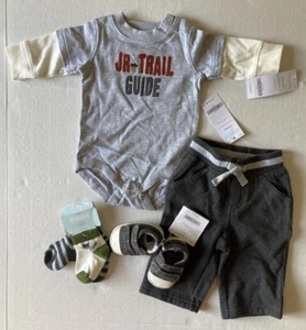 NWT Gymboree Mommy's Rascal 0-3 Months Trail Guide Bodysuit Pants Socks & Shoes - Picture 1 of 1