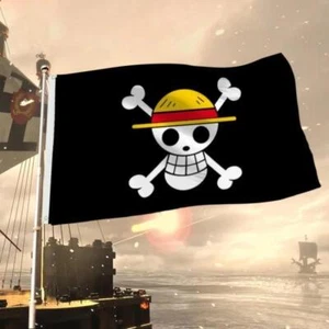 Anime One Piece Monkey D Luffy Calavera Bandera Mil Soleados Barco Pirata Navegación - Imagen 1 de 24