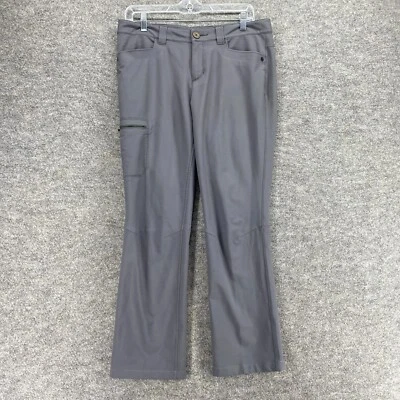 Pantalones Eddie Bauer para mujer 4 grises tiro medio frente plano bolsillos chinos lisos informales Foto 1 de 4