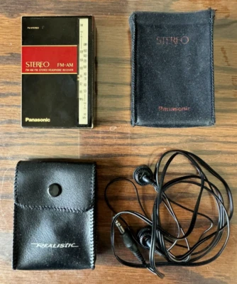 1983 Vintage Panasonic RF8 AM/FM Ultra Compact Stereo Radio Realistic Headphones - Image 1 of 4