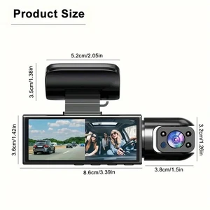 Dashcam A9 Full HD double objectif + écran IPS 3,16" + carte SD 64 Go - Foto 1 di 9