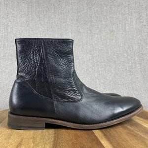 Banana Republic Leather Chelsea Boots Mens 10 M Black Side Zip Ankle Mid Bootie - Picture 1 of 9