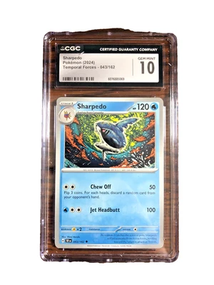Sharpedo Regular Uncommon #043 - CGC GEM MINT 10 - Temporal Forces - Pokemon TCG - Image 1 of 4