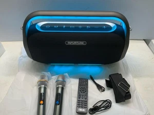 350W Tragbare Bluetooth Karaoke Maschine mit 2 kabellosen Mikrofonen, 15H - Bild 1 von 4