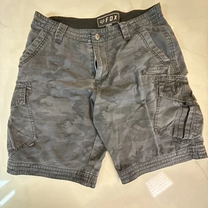 Fox Racing Camo Cargo Shorts Men’s 34 Gray Utility Outdoor Skate BMX Moto - Picture 1 of 9