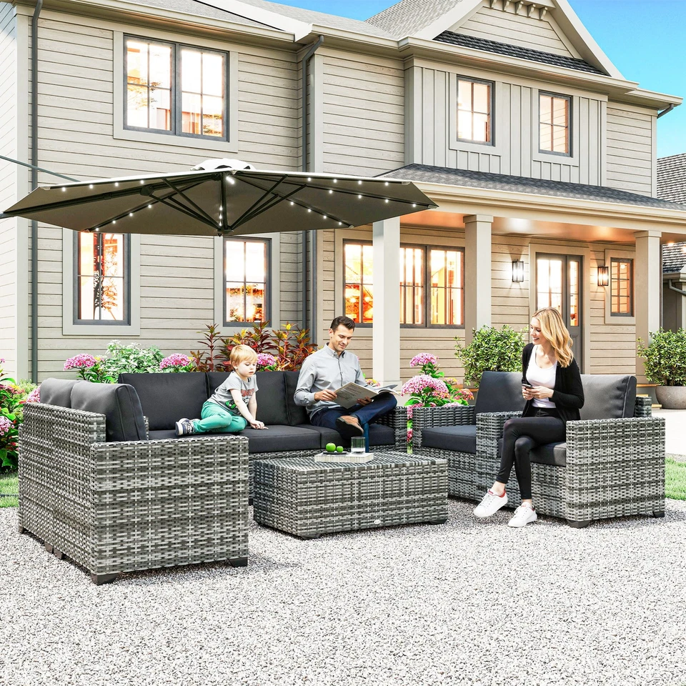 Outsunny Patio Furniture Set w/ Cushions, Conversation Sofa Set - Image 1 of 1