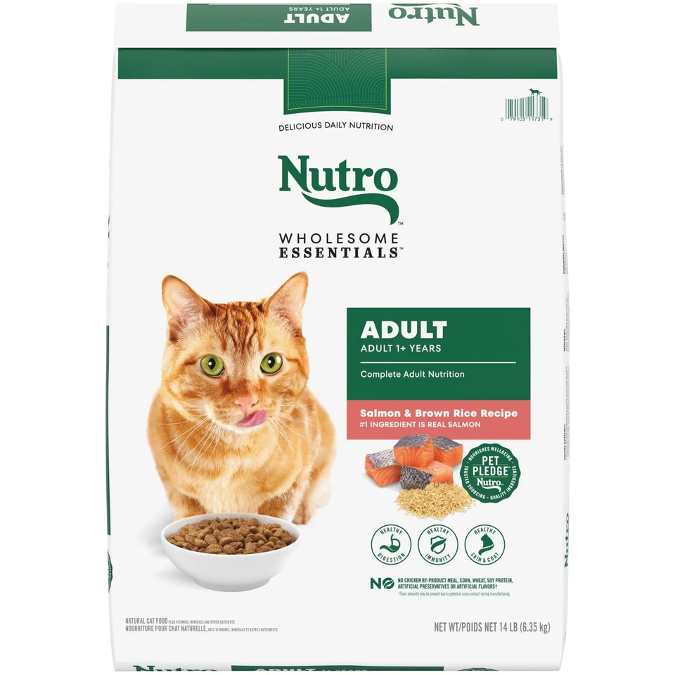 Nutro Wholesome Essentials Adult Dry Cat Food, Salmon & Brown Rice Rec - Image 1 of 4