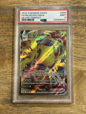 GRADED PSA 9 2022 Pokemon SWSH FA/Regieleki VMax Silver Tempest #058 - Image 1 of 2