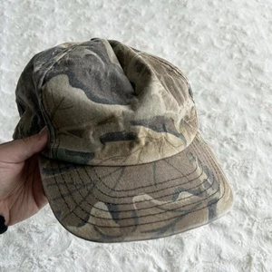 De Colección Camuflada Gorra Adulto OS Marrón Camuflaje Ajustable Snapback Años 90 80 Hecha en EE. UU. Hoja - Imagen 1 de 8