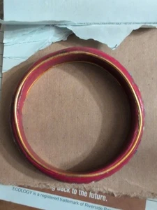 Vintage Bandle Armband rot mit Diamanten Goldrand - Bild 1 von 2