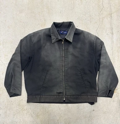 Chaqueta Eisenhower De Colección Y2K Dickies Negra Desteñida Ropa de Trabajo Talla Grande Detroit Foto 1 de 4
