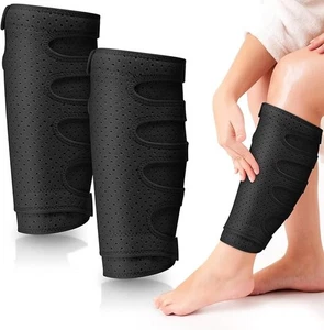 2 Pcs Lymphedema Compression Wraps Calf Adjustable Brace 5 Strap Leg Wraps for.. - Picture 1 of 6