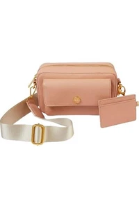 Borsa fotocamera a tracolla Joy Clean & Chic in pelle saffiano bellissima blush nuova - Foto 1 di 1