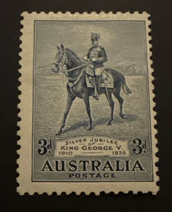 1935 Pre-decimal George V Silver Jubilee 3d Blue *Australian* MLH C&A WTMK - Picture 1 of 2