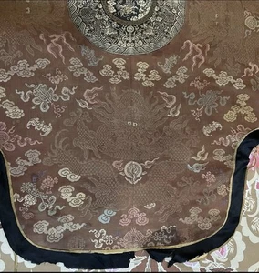 Antique Chinese Qing Dynasty Silk Brocade Dragon Robe Piece 134 X 154 Cm - Picture 1 of 9