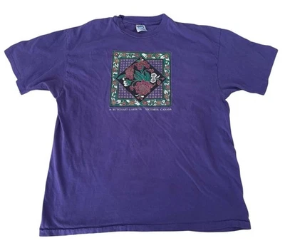 Camiseta Gráfica Vintage Años 90 Butchart Gardens Victoria Canadá Púrpura XL  Foto 1 de 4