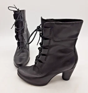 Woman’s Timberland EarthKeepers Boots Cognac Brown Leather Heels Lace Up Size 10 - Picture 1 of 9