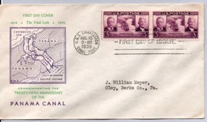 #856 Panama Canal Black of four FDC USS Charleston Canal Zone Fidelity Cachet - Bild 1 von 1