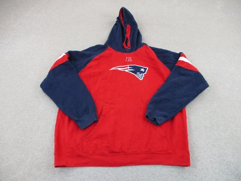 New England Patriots Sweater Adult Extra Large Red Blue Hoodie Sweatshirt Men A8 Cover
