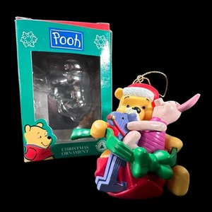 Winnie the Pooh & Piglet on a Rocking Horse Disney Christmas Ornament - Picture 1 of 8