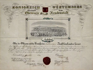 Freudenstadt Schwarzw. Gesamtansicht Original Lithografie Hassold 1852 - Bild 1 von 1