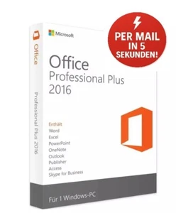 Microsoft Office 2016 Professional Plus Key Software Download per E-Mail SOFORT - Bild 1 von 6