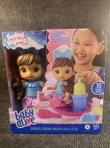 Baby Alive Sudsy Styling Doll Playset Brown Hair Salon Chair 12-Inch Baby Doll - Picture 1 of 4