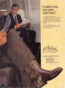 J Chisholm Handcrafted Boots Quality Everyone Will Notice Vtg Magazine Print Ad - Picture 1 of 1