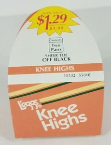 NIP Vintage L'eggs 2 pack sheer toe off black knee highs Sealed - Picture 1 of 9