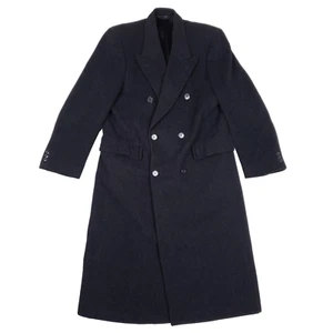 Cappotto lungo doppiopetto Christian Dior Monsieur vintage lana nero uomo XL USA - Foto 1 di 12
