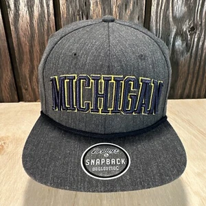 Zephyr NCAA Michigan Wolverines Snapback Hat Cap NWT Rope Spell Out Retro NEW - Picture 1 of 8