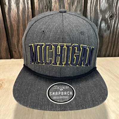 Zephyr NCAA Michigan Wolverines Snapback Hat Cap NWT Rope Spell Out Retro NEW - Image 1 of 4
