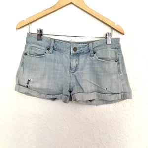 Pantalones cortos de mezclilla para mujer Paige lavado claro talla 26 desgastados - Imagen 1 de 5