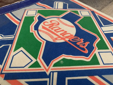 Price Drop! VINTAGE TEXAS RANGERS PENNANT MLB Red Blue Baseball Cover