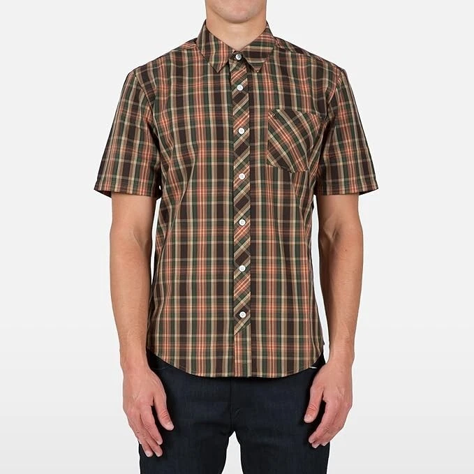VOLCOM Men's S/S Button Shirt WEIRDOH PLAID  Color BAB Size Large  NWT LAST ONE - Image 1 of 1