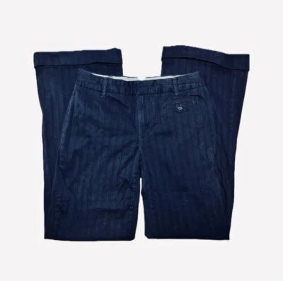 Pantalones chinos para mujer Gap elásticos calce clásico negros a rayas caqui talla 4 Foto 1 de 4