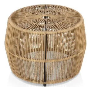 Afuera Living Outdoor Round PE Wicker / Rattan Natural Coffee Table - Picture 1 of 6