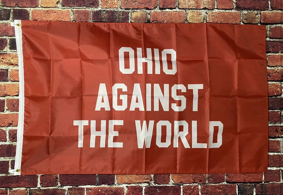Ohio Against The World Flag ENVÍO GRATUITO EE. UU. Ohio State Buckeyes Man Cave 3x5’ Foto 1 de 1