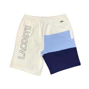 LACOSTE 🐊 PANTALONCINI IN PILE COLORBLOCK CON LETTERE [GH6875-51] Small 3 S - Foto 1 di 2