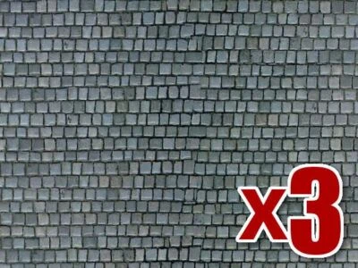 3x Cobblestone Pavement Cardboard - Vollmer 46041 - OO/HO decor - Image 1 of 3