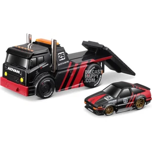 1983-85 Toyota Trueno on Flatbed Tow Truck #25 Maßstab 1:64 Diecast Modell - Bild 1 von 6
