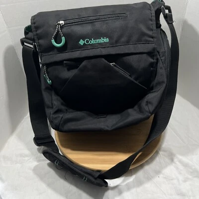 Columbia Outfitter Unisex Messenger Cross Body Diaper Bag Black Changing Pad - Image 1 of 4