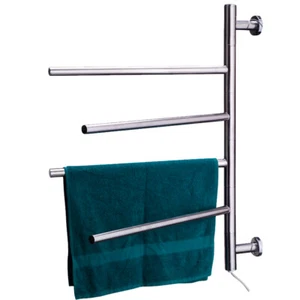 Scaldasalviette Termoarredo Elettrico Riscaldato 50 W da Bagno Parete 4 Elementi - Foto 1 di 9