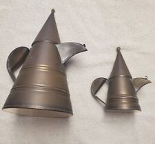 2 VTG Antique  Brass Coffee Pot or Tea Pots. 11" and 6". Dallah.